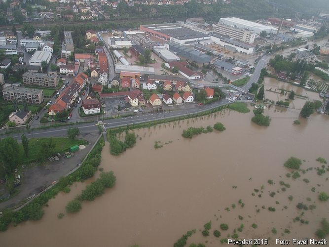 Povodně-letecký pohled