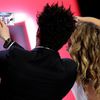 Kev Adams takes a selfie with Cecile de France during the 39th Cesar Awards ceremony in Paris