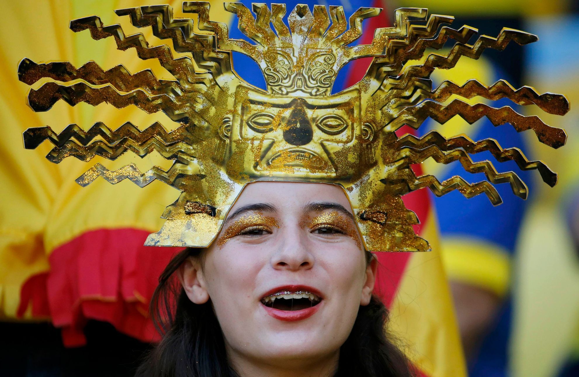 Ekvádorská fanynka na MS ve fotbale 2014
