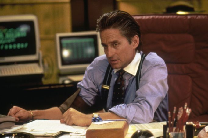 Michael Douglas ve filmu Wall Street.