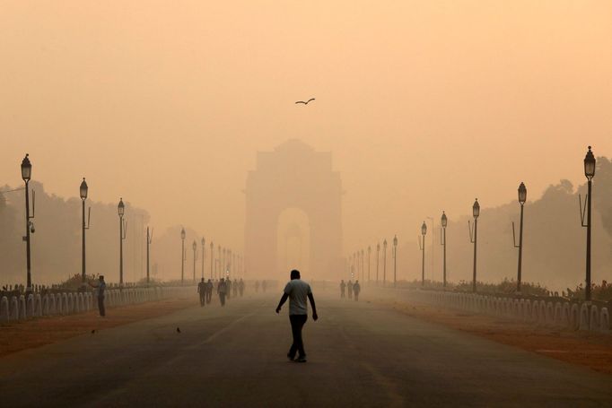 Smog v indickém Dillí.