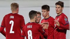 Češi slaví druhý gól v zápase skupiny E kvalifikace MS Bělorusko - Česko
