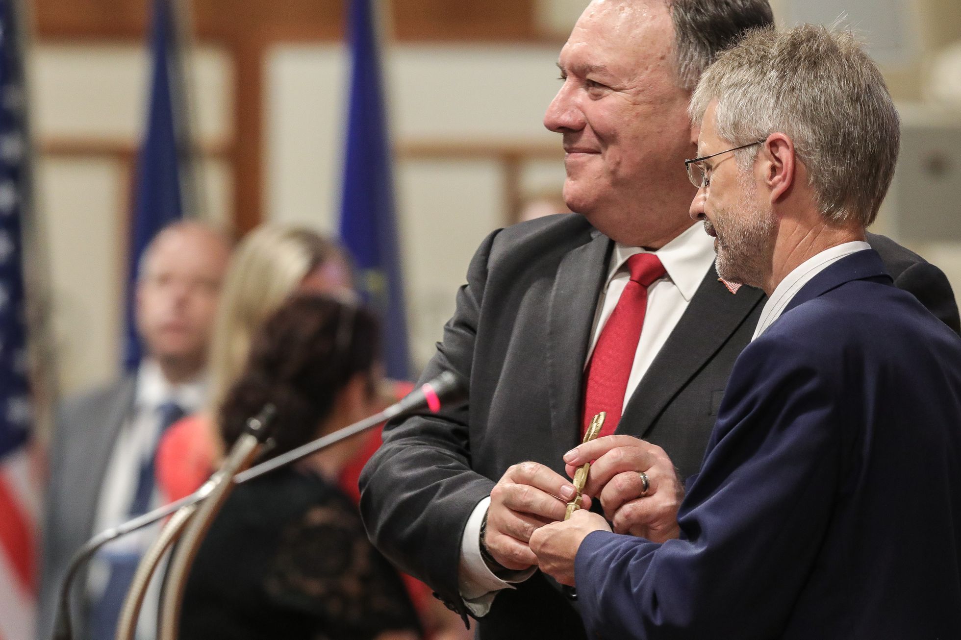 Mike Pompeo, USA, ministr zahraničí, návštěva, Senát, Praha, Miloš Vystrčil