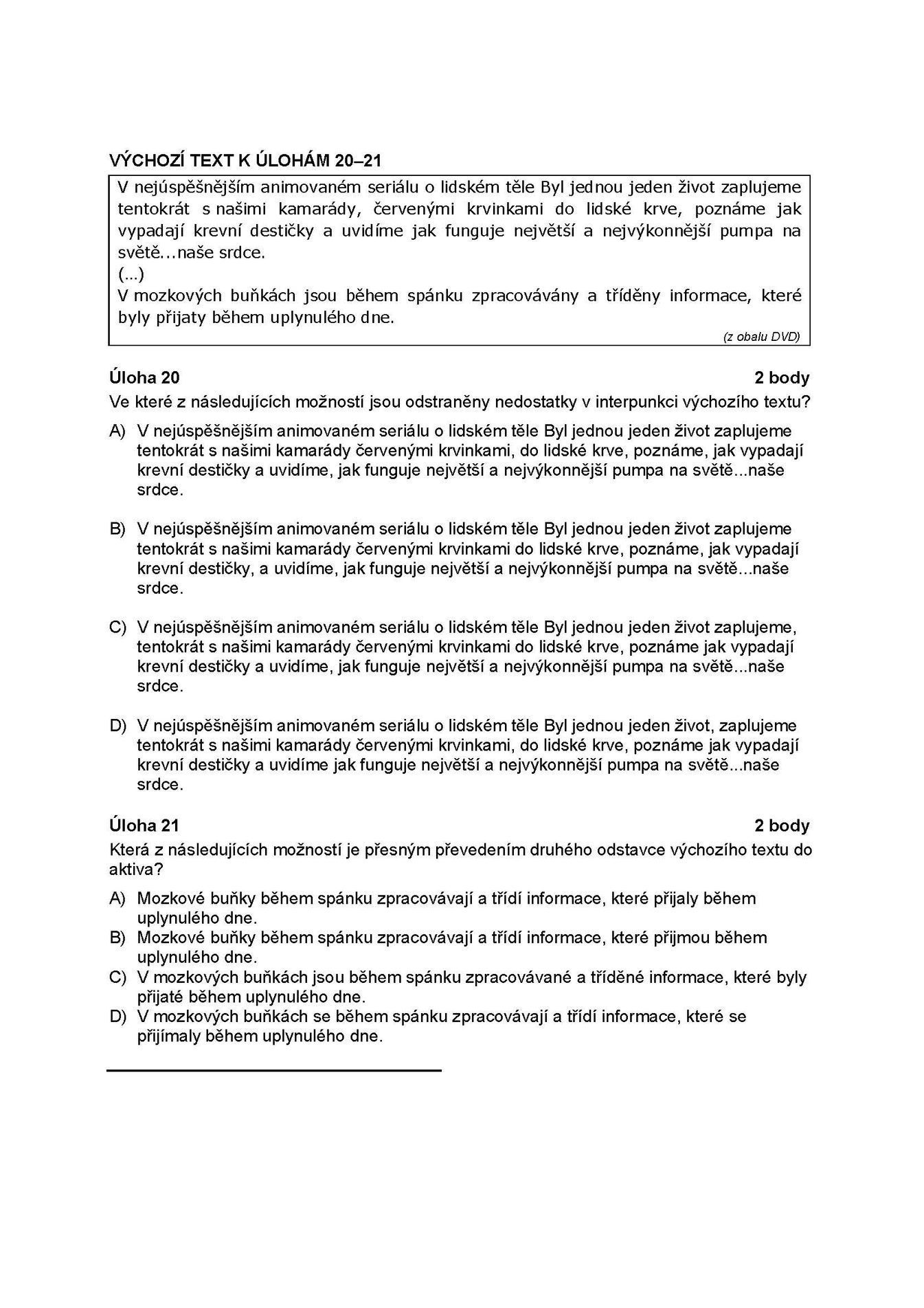 Státní maturita - základní obtížnost 11
