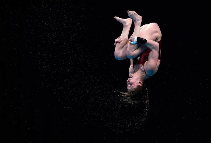 Diving - FINA Diving World Cup 2021 and Tokyo 2020 Olympics Aquatics Test Event - Tokyo Aquatics Centre, Tokyo, Japan - May 5, 2021 Canada's Caeli McKay in action during