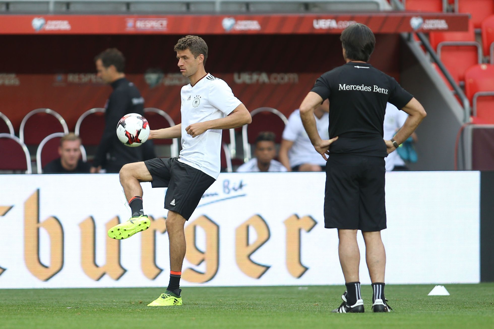 ČR - Německo, před zápasem kvalifikace MS, trénink Německa