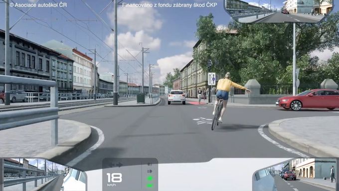 Pohled na jednu ze situací v nové sadě otázek v autoškole.