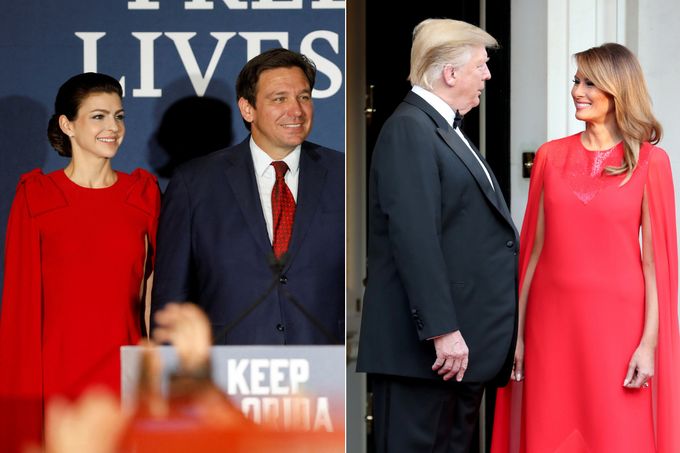 Manželé Casey a Ron DeSantisovi (vlevo) a Donald a Melanie Trumpovi.