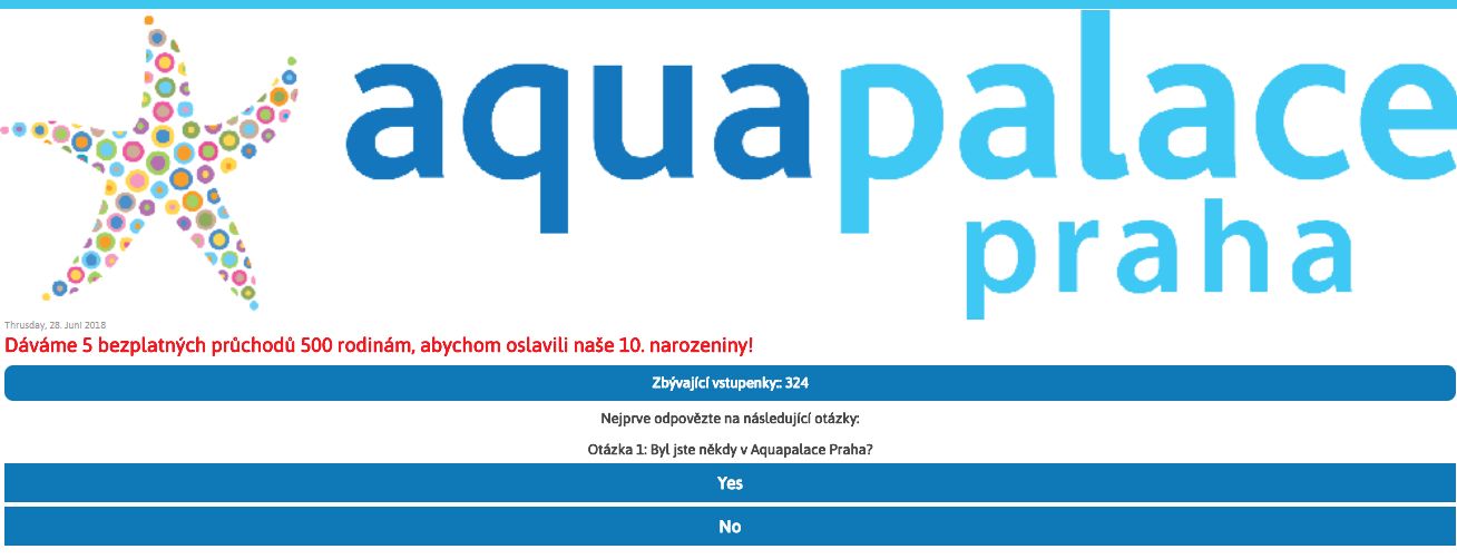 Podvodná stránka aquapalace spam vir