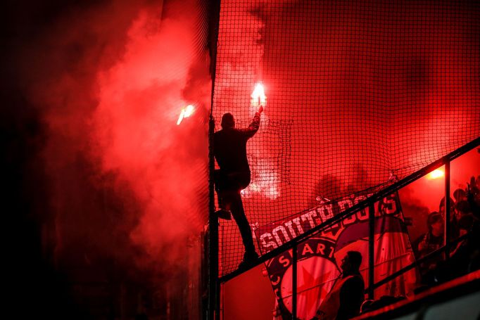 Fanoušci Sparty v zápase 10. kola Plzeň - Sparta.