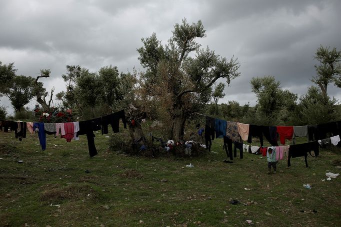 Život migrantů na řeckém ostrově Lesbos.  Rok 2017.