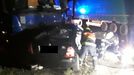Nehoda osobního vozidla a kamionu u Šternberku.