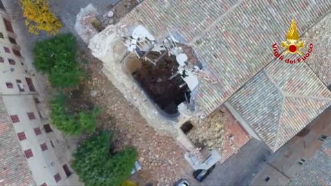 Podívejte se, jak pohledem z dronu vypadají zničená italská města po dalším zemětřesení