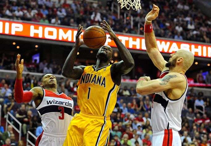 NBA: Playoffs-Indiana Pacers at Washington Wizards (Stephenson, Beal)