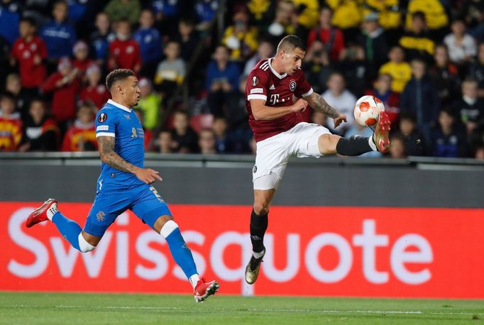 Martin Minčev v zápase skupiny A EL Sparta - Rangers