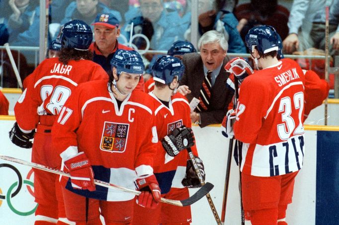 Nagano 1998: Jaromír Jágr, Vladimír Růžička, Ivan Hlinka a Richard Šmehlík