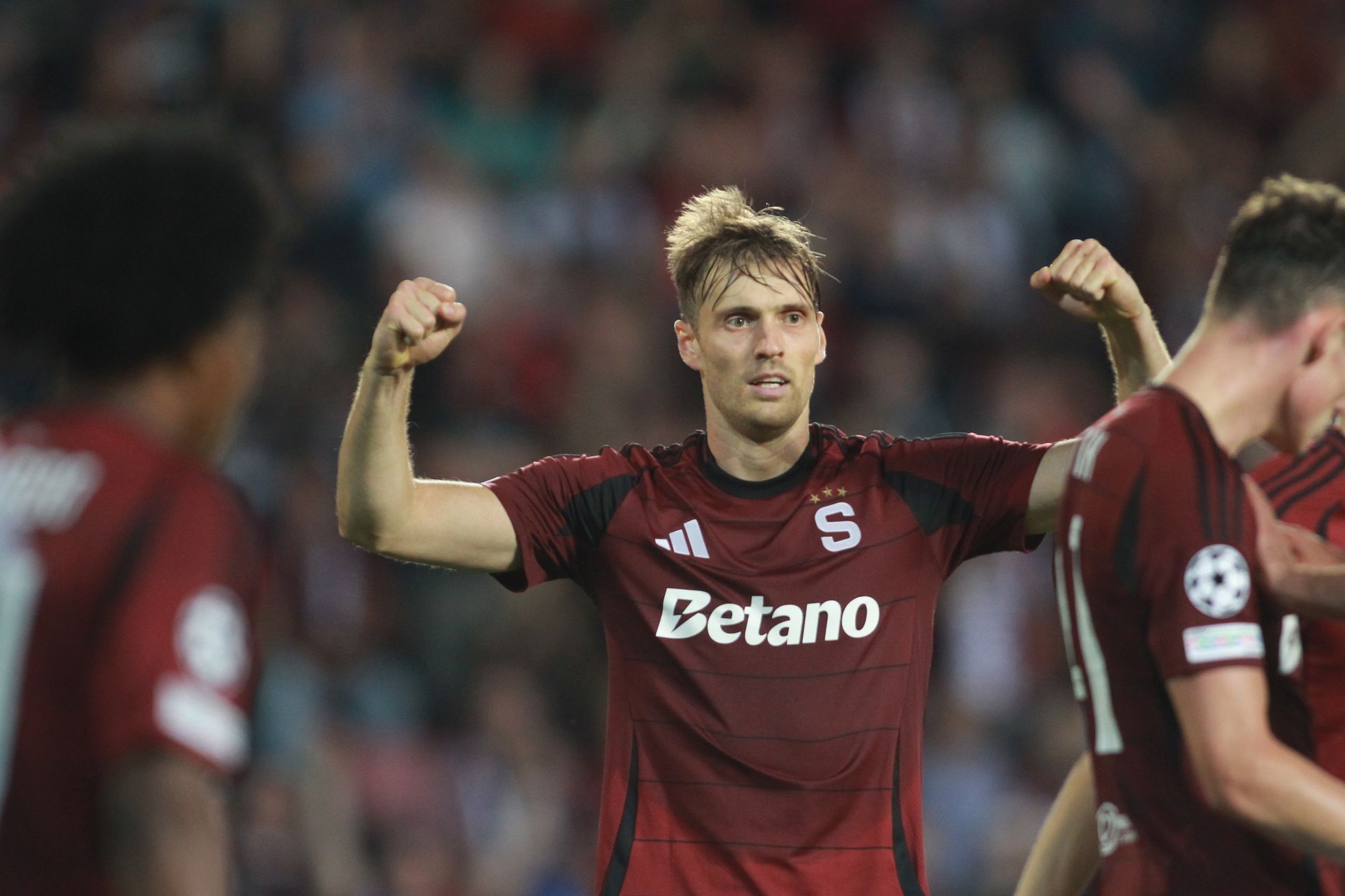 fotbal, Liga mistrů 2024/2025, 4. předkolo, Sparta - Malmö, Asger Sörensen, radost