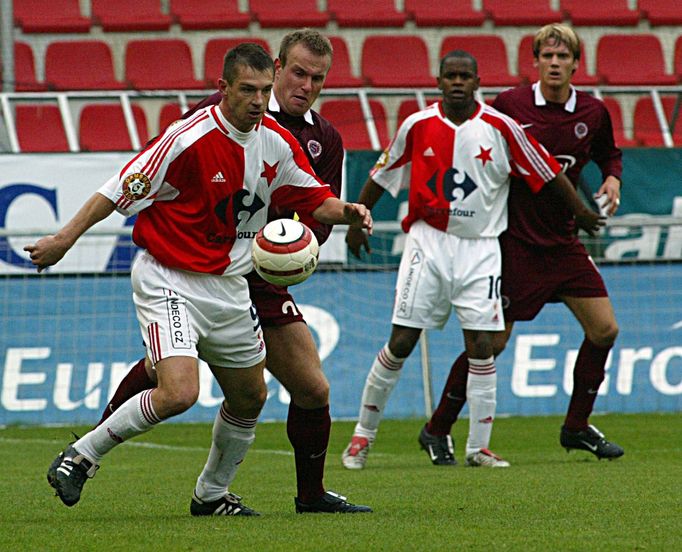 Fotbalista klubu SK Slavia Praha Pavel Kuka v utkání Gambrinus ligy.