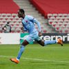 Abdallah Sima dává gól v zápase Evropské ligy Nice - Slavia