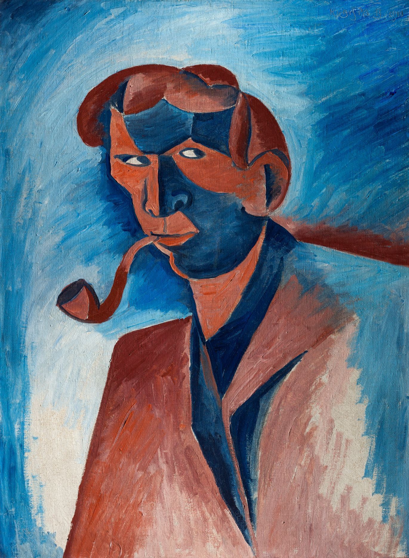 Bohumil Kubišta: Kuřák (Autoportrét)