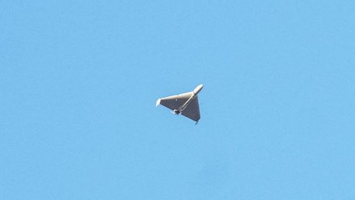 Archivní snímek útočícího ruského dronu Šahíd íránské provenience