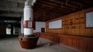 A reception desk of the abandoned Alps Ski Resort