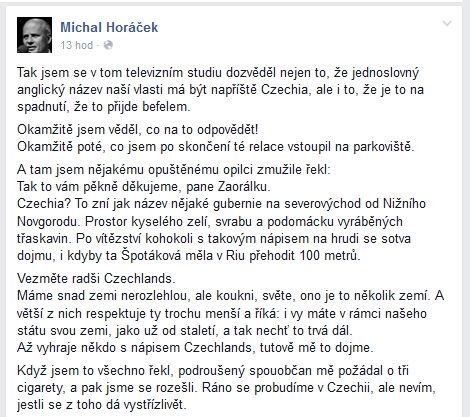 Czechia - Michal Horáček - Facebook