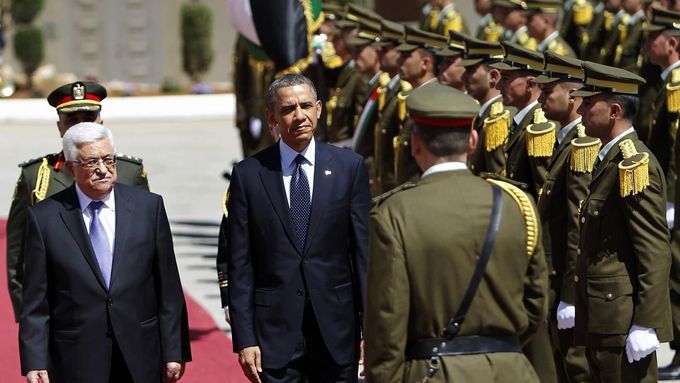 Mahmúd Abbás a Barack Obama v Ramalláhu