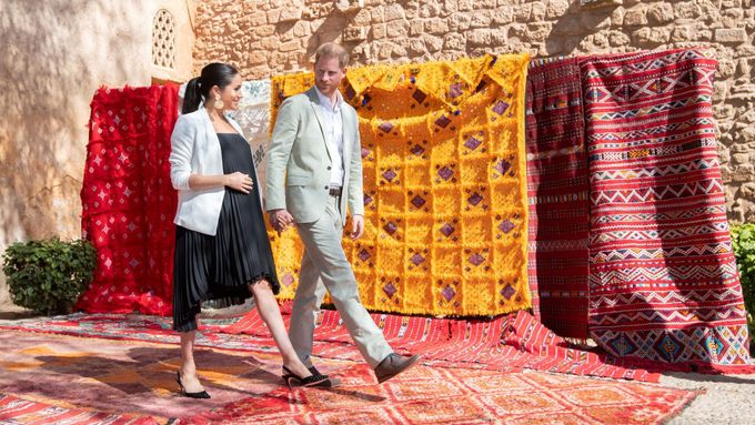 Harry a Meghan na návštěvě Maroka.