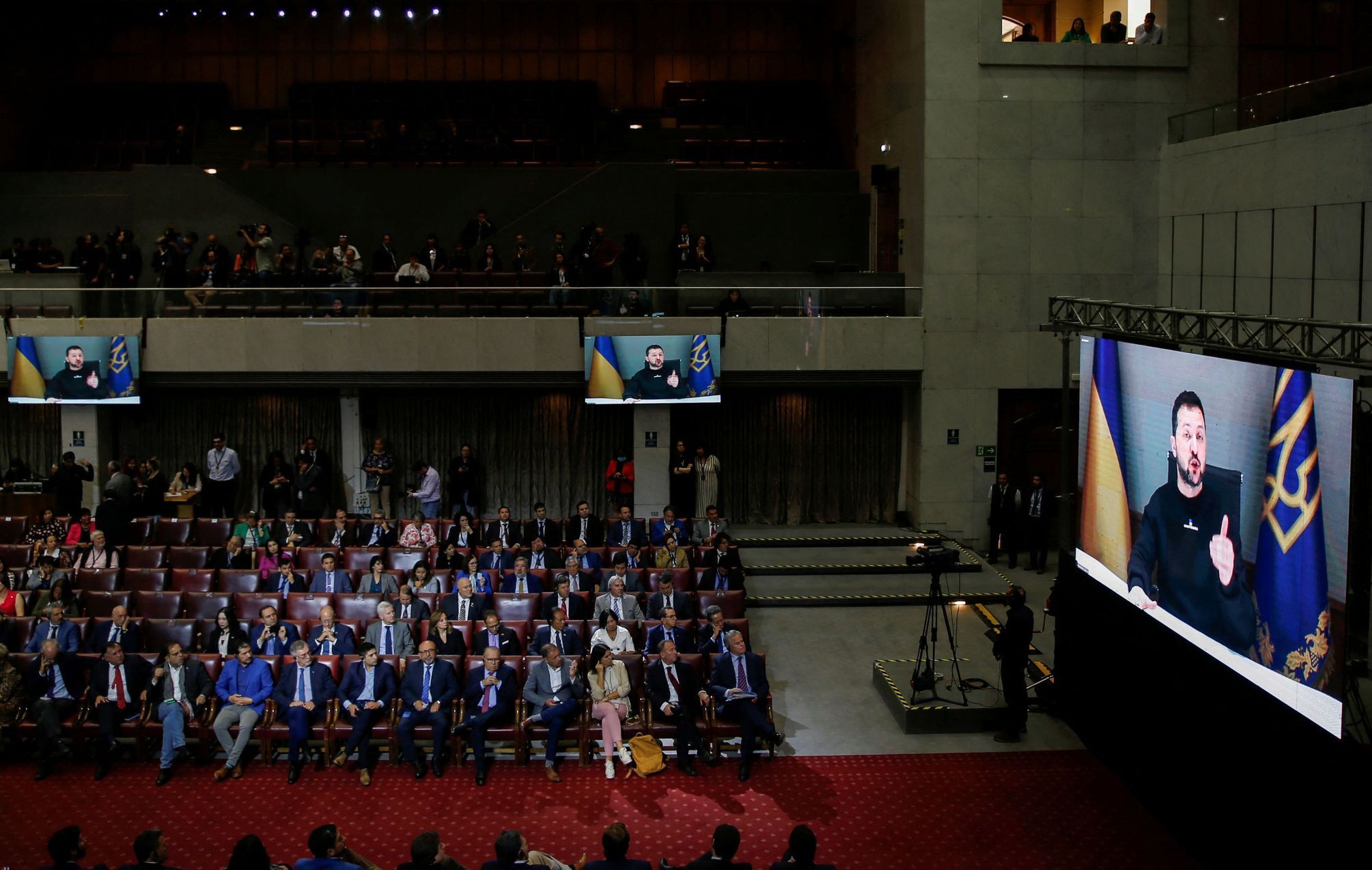Volodymyr Zelenskyj promluvil v úterý přes video k parlamentu Chile.