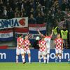 fotbal, kvalifikace ME 2020, Slovensko - Chorvatsko, Dejan Lovren slaví gól