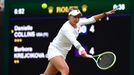 Barbora Krejčíková v osmifinále Wimbledonu 2024 s Danielle Collinsovou