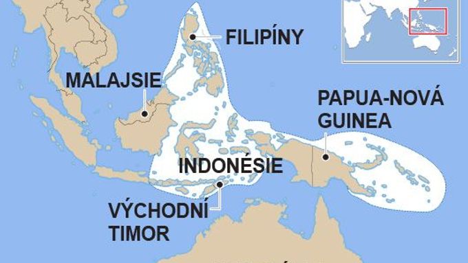 Území mezi Malajsií, Indonésií a Filipínami se říká Korálový trojúhelník či také mořský Amazonský prales