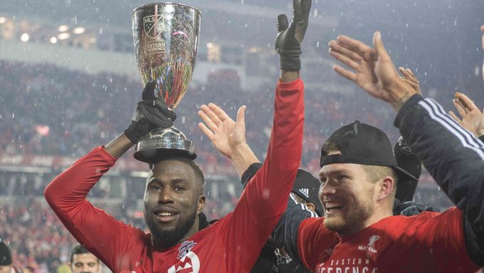 Jozy Altidore (Toronto F.C.) se raduje z vítězství ve Východní konferenci MLS 2016