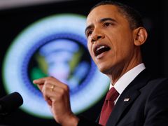 Obama při projevu o Libyi