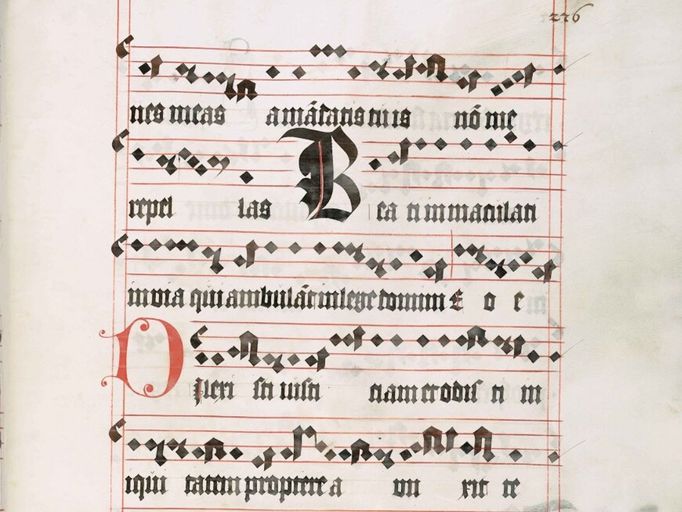 Bohatě iluminovaný rukopis graduál loucký pochází z roku 1499.