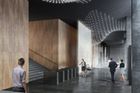 Vstupní lobby nové centrály bude pět metrů vysoké a dominantou prostoru bude lustr, který pro banku navrhla česká společnost Bomma. Banka dlouhodobě sbírá umění, které příchozí uvidí, když půjdou po schodišti do patra.