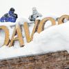 Zasněžený Davos před začátkem Světového ekonomického fóra.