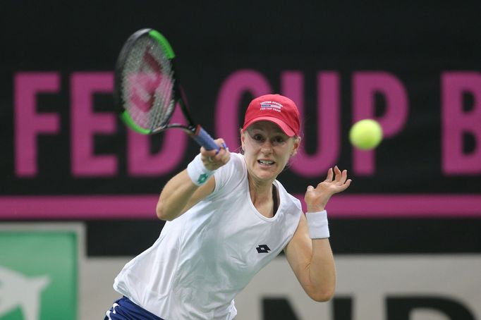 Alison Riskeová ve finále Fed Cupu 2018 Česko - USA