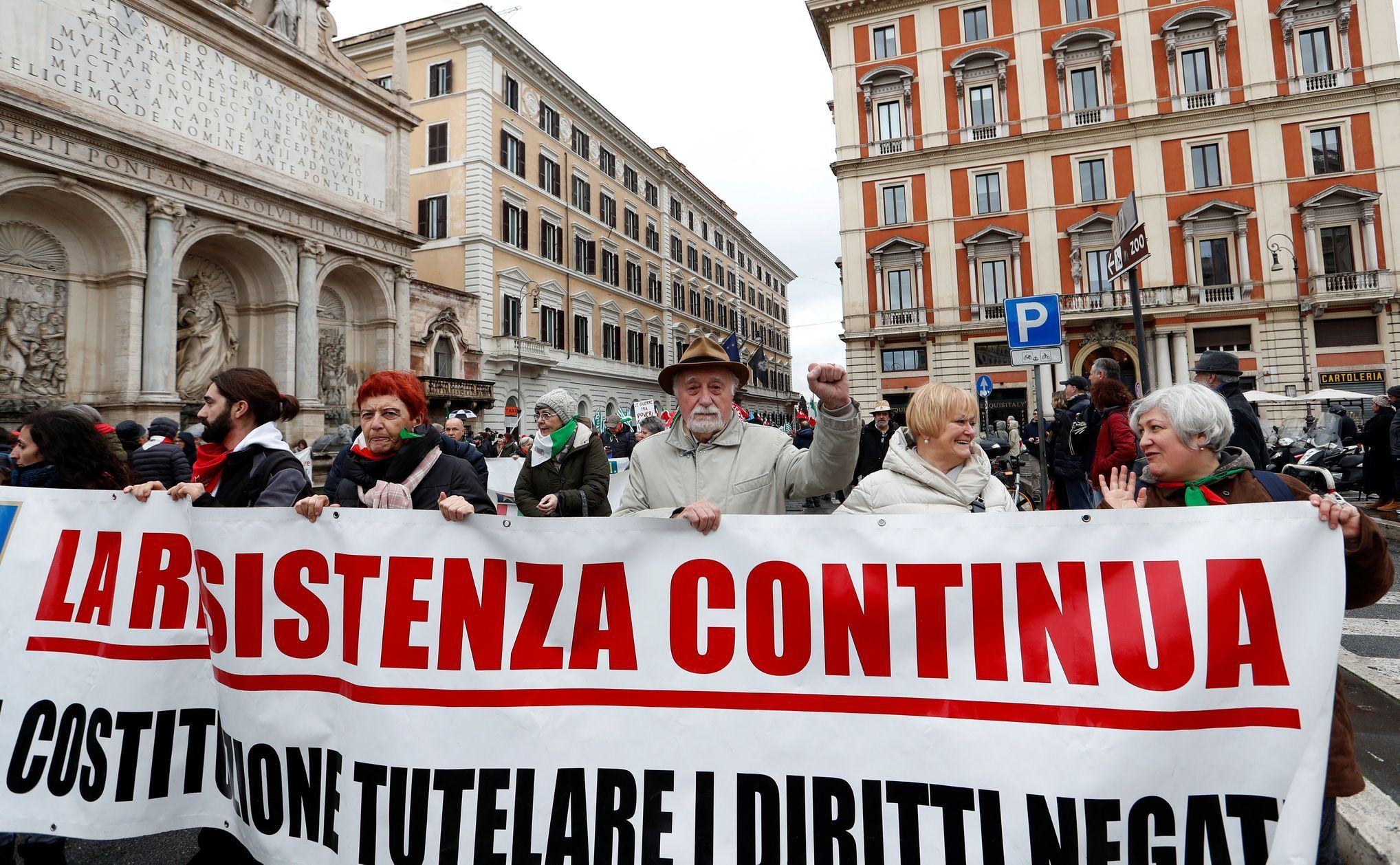 Pochod proti rasismu v Římě