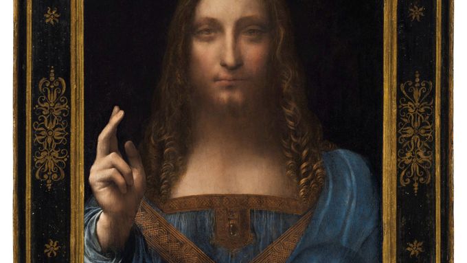 Salvator mundi (Spasitel světa), jeden ze zkoumaných obrazů Leonarda da Vinciho