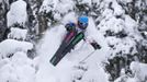 Austrian freeride skier Lukas Ebenbichler jumps during a freeride skiing tour on Sonnenkopf mountain in Langen am Arlberg December 10, 2012. Backcountry or freeride skiers ski away from marked slopes with no set course or goals, in untamed snow, generally in remote mountainous areas. Picture taken December 10, 2012. REUTERS/ Dominic Ebenbichler (AUSTRIA - Tags: SPORT SKIING SOCIETY) Published: Led. 21, 2013, 10:18 dop.