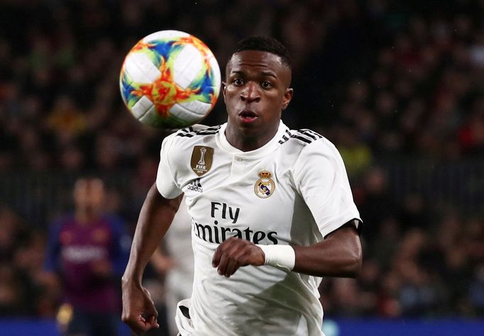 FILE PHOTO: Real Madrid's Vinicius Junior at Camp Nou, Barcelona, Spain - February 6, 2019. REUTERS/Sergio Perez/File Photo