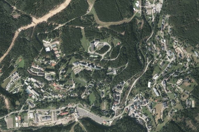 Špindlerův Mlýn 2023 letecký snímek