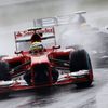 Ferrari Formula One driver Massa takes corner during first p
