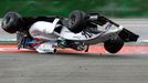 Williams Formula One driver Felipe Massa of Brazil crashes with his car in the first corner after the start of the German F1 Grand Prix at the Hockenheim racing circuit,