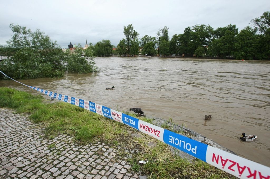 Zvýšená hladina Vltavy