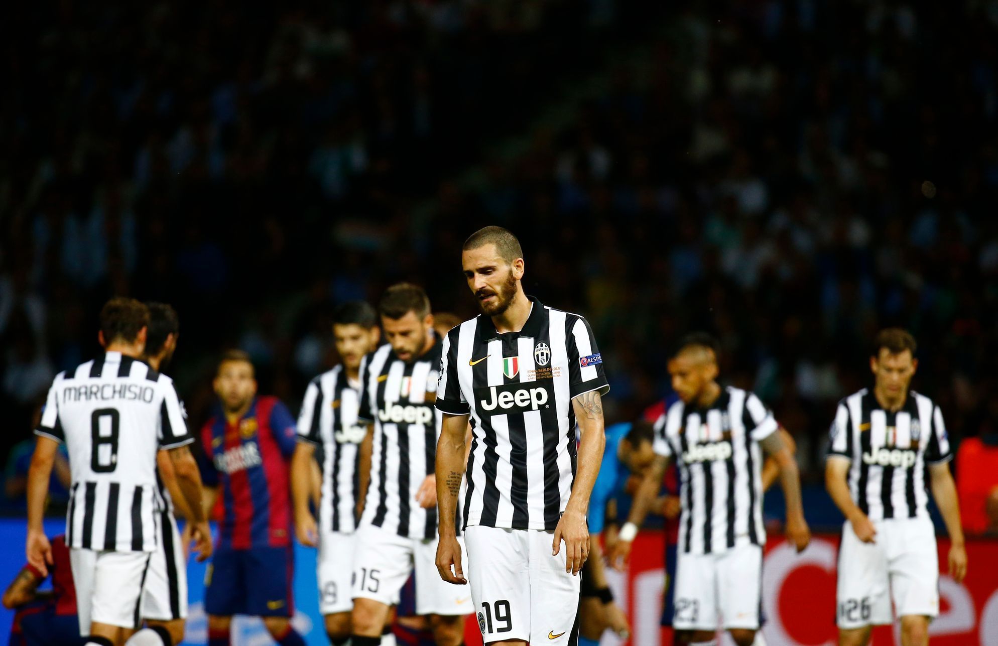 Finále LM, Barcelona-Juventus: smutný Leonardo Bonucci