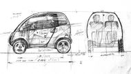 Návrh z roku 1994 připomíná první Smart. Ten se však představil až v roce 1997.