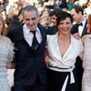 Director Olivier Assayas, cast members Kristen Stewart, Juliette Binoche and Chloe Grace Moretz pose on the red carpet as they arrive for the screening of the film &quot;Sils Maria&quot;  in competiti